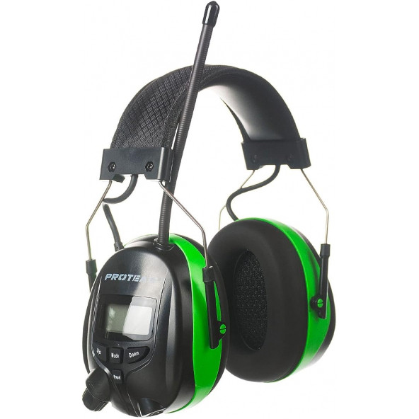 PROTEAR Bluetooth AM FM Radyo Kulaklıklar, 25dB Kulak Koruma - Yeşil