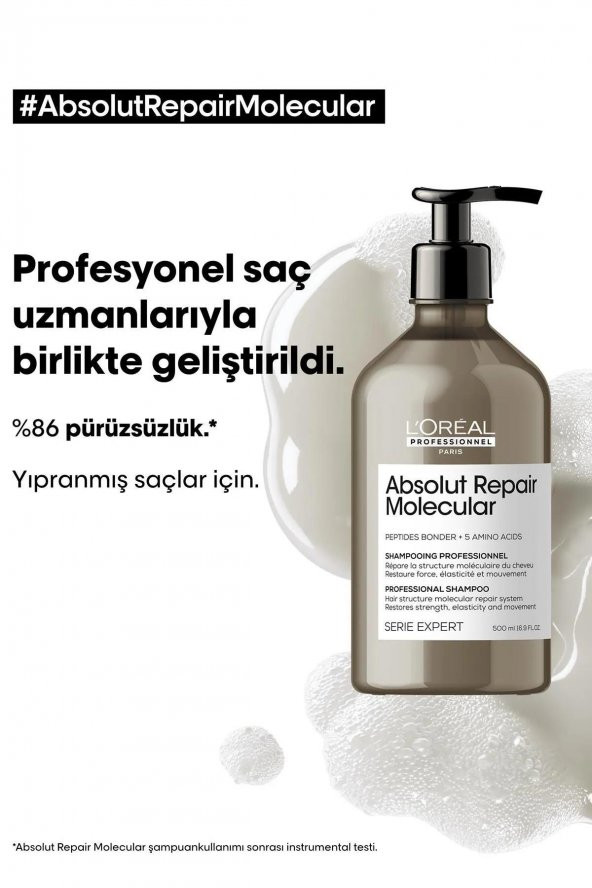 Loreal Professionnel Serie Expert Absolut Repair Molecular Yıpranmış Saçlar Arındırıcı Şampuan 500ML - 2