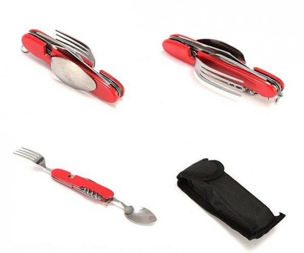 Kumanya Bıçağı, Çakı, Çatal, Kaşık Seti Küçük Boy - 4