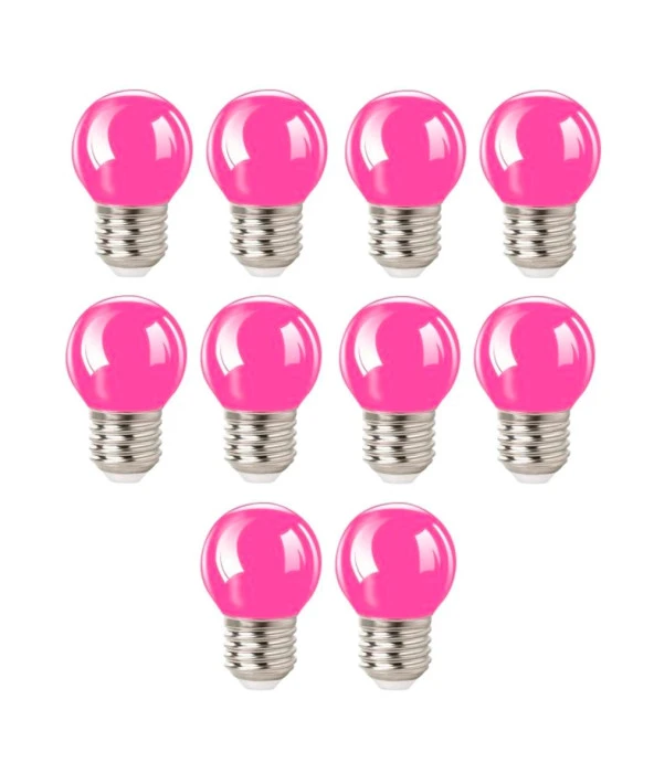 1W Gece Led Ampul Pembe Işık 10 Adet