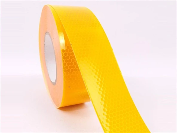 Sarı Renk Reflektörlü Reflektiv Şerit Bant 5 Metre 5 Cm Tüvtürk Uyumlu - Resim 3