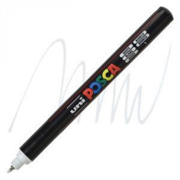 Uni POSCA 1-10 mm Fırça Uçlu Su Bazlı Poster Markörü Beyaz (White) PCF-357