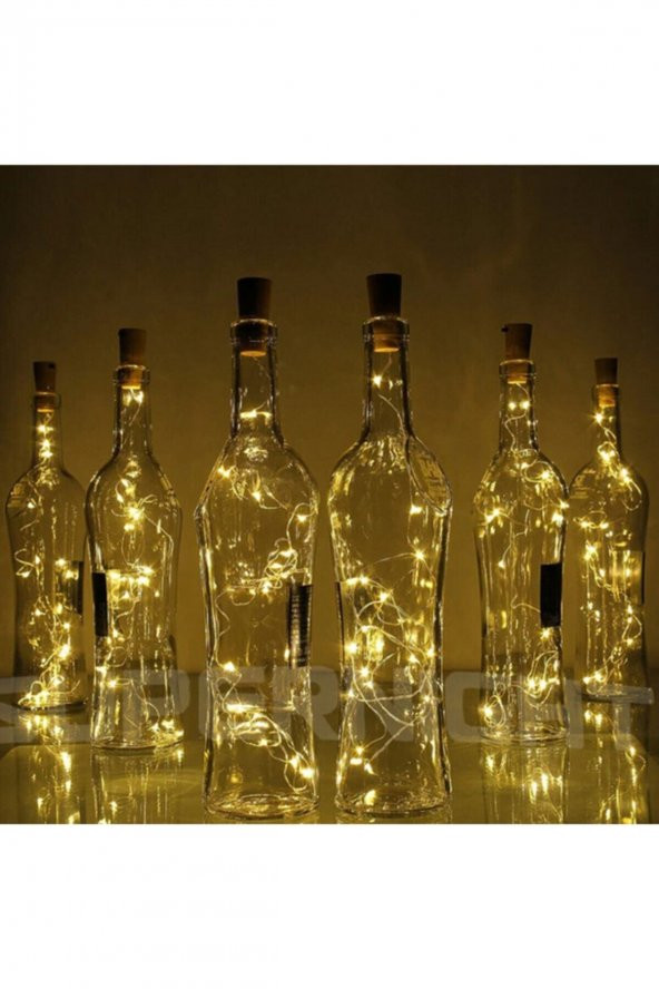 Mantar Tıpalı Sarı (Günışığı) Peri Led 1 Metre Pil Dahil - 3