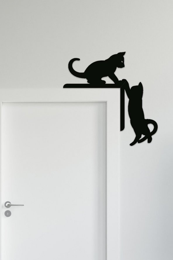 Kedi Kapı Pervaz Süsü Duvar Süsü Sağ Köşe