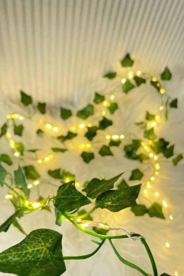 Yeşil Yapraklı 230 Cm Yapay Sarmaşık Peri Led Işık 3 Metre Gün Işığı - 2