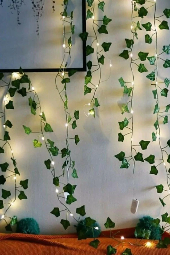 Yeşil Yapraklı 230 Cm Yapay Sarmaşık Peri Led Işık 3 Metre Gün Işığı - 7