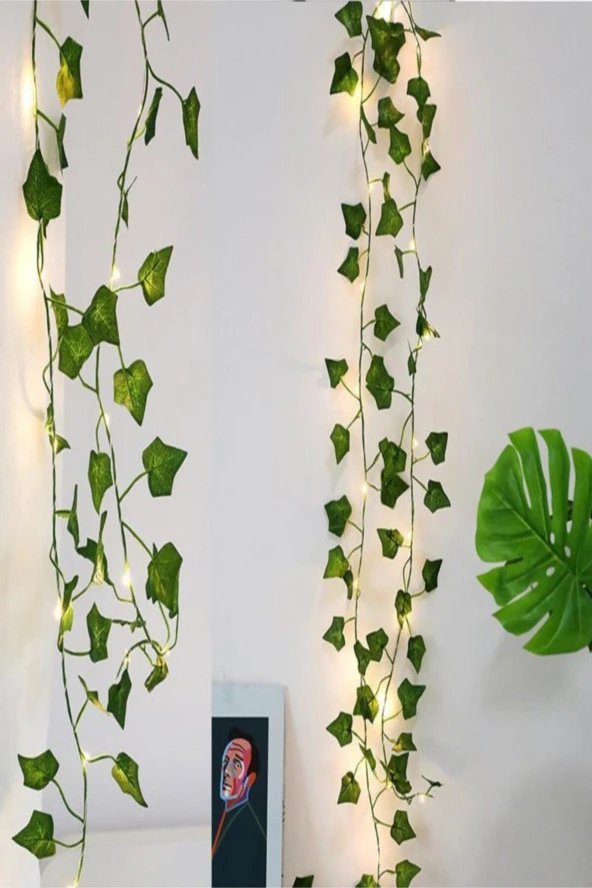Yeşil Yapraklı 230 Cm Yapay Sarmaşık Peri Led Işık 3 Metre Gün Işığı - 8
