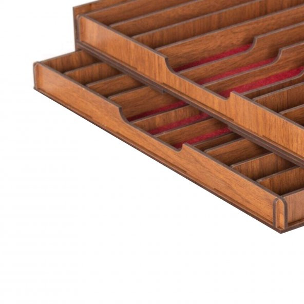 Hediyelik Takı Kutusu Bileklik Küpe Kolye Tesbihlik Ayarlanabilir 2 Katlı 20 Bölme - 2