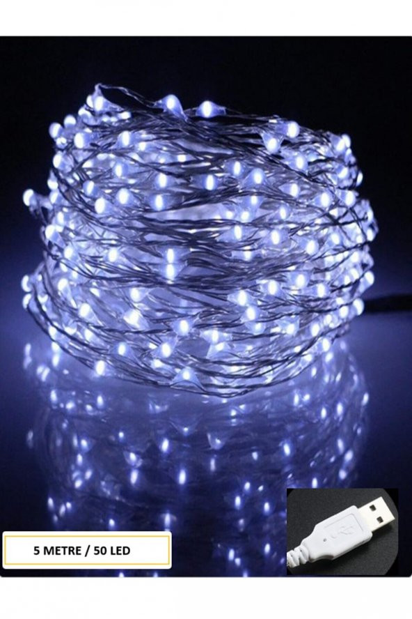 Peri Led Işık 5 Metre Usbli Beyaz
