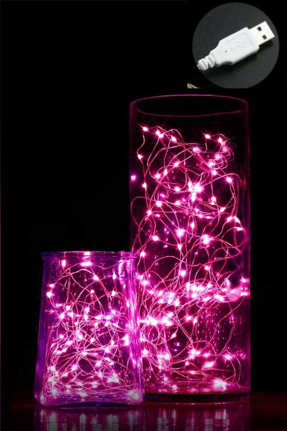 Peri Led Işık 5 Metre Usbli Pembe