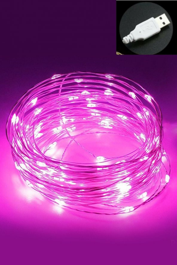 Peri Led Işık 5 Metre Usbli Pembe - 3