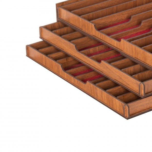 Hediyelik Tesbihlik Mdf Tesbih Kutusu Ahşap 3 Katlı Tesbihlik 30lu - 2