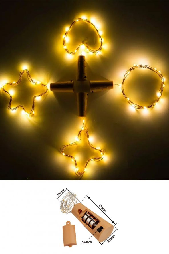 Mantar Tıpalı Peri Led 1 Metre Şişe Led Piller Dahil - 2