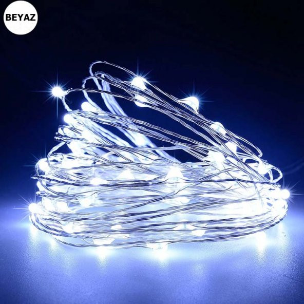 Peri Led Işık 3 Metre 30 Ledli Beyaz +50 Adet Mini Mandal +5 Metre Hasır İp - 3