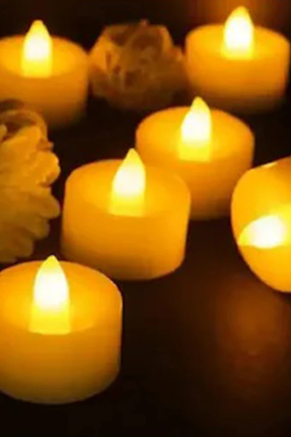 Led Mum 4 Adet Ledli Mum Model Işıklı Tealight Mum Pilli - 2