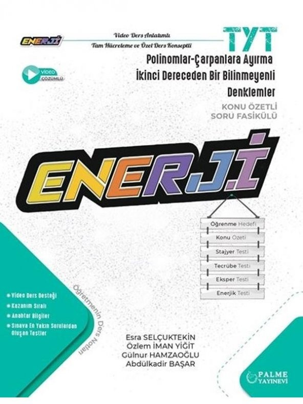 PALME YKS TYT ENERJİ POLİNOMLAR -ÇARPANLARA AYIRMA -2. DERECEDEN BİR BİLİNMEYEN DENKLEMLE