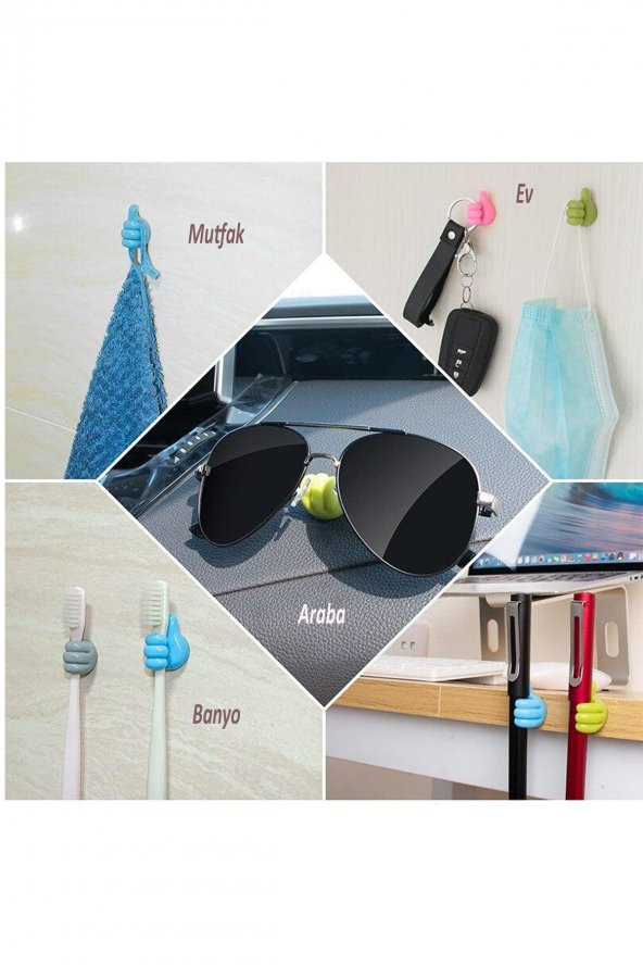 5 Adet Başparmak Kablo Tutucu Silikon Ev Organizatör Diş Fırçası Kulaklık Kablo Tutucu - 6