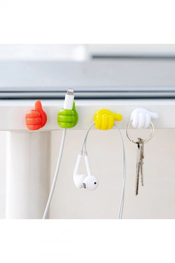 10 Adet Başparmak Kablo Tutucu Silikon Ev Organizatör Diş Fırçası Kulaklık Kablo Tutucu - 2