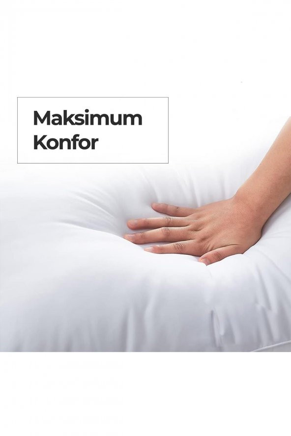 Elyaf Dolgulu 4 Adet Silikon Yastık 50x70 cm Pamuk Otel Yastık Beyaz Yumuşak - 4