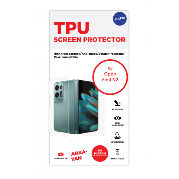 OPPO FİND N2 MAT ARKA YAN KORUYUCU TPU FİLM - Resim 2