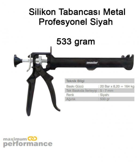 Profesyonel  Seri 1. Kalite Metal Silikon Tabancası- 533 GRAM - 2
