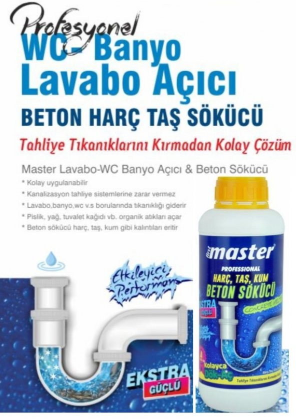 BETON Harç KUM GİBİ KALINTILARI ERİTİR Lavabo Tuvalet Banyo  Açıcı 1000GR -1 KG ürün görseli 1