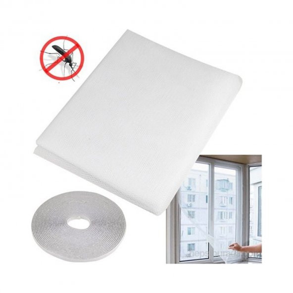 75cm x 125cm  Beyaz Renk Sineklik  Pencere + 5 Metre Yapışkanlı Bant - 2
