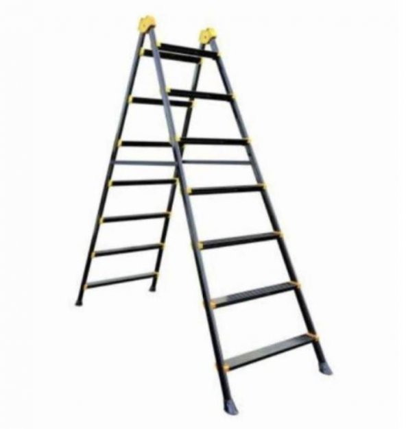 7+7 SUPERSTEP METAL MERDİVEN ÇİFT ÇIKIŞLI 150KG TAŞIMA KAPASİTESİ 7 BASAMAK