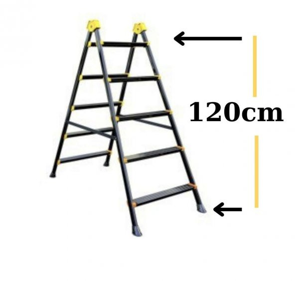 5+5 SUPERSTEP METAL MERDİVEN ÇİFT ÇIKIŞLI 150KG TAŞIMA KAPASİTESİ 5 BASAMAK - 2