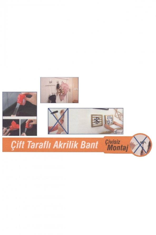 Süper Güçlü Yapışkan Çivi Gerekmez 18mmx2mt Band Çift Taraflı Akrilik Bant ( 1 adet fiyatı) - 2