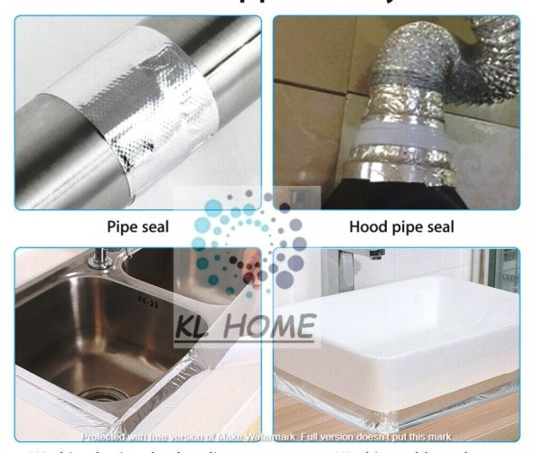 Yapışkanlı Yanmaz Alüminyum Folyo Bant (Aspiratör Borusuna-Soba Borusu Kullan) 48mmx10MT Band - 2