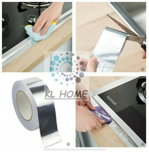 Yapışkanlı Yanmaz Alüminyum Folyo Bant (Aspiratör Borusuna-Soba Borusu Kullan) 48mmx10MT Band - 3