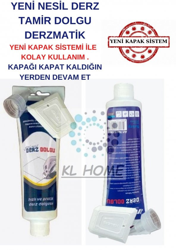 4 adet YENİ NESİL BÜYÜK BOY Derz Dolgu 350GR Derzmatik-Beyaz Renk-KL HOME