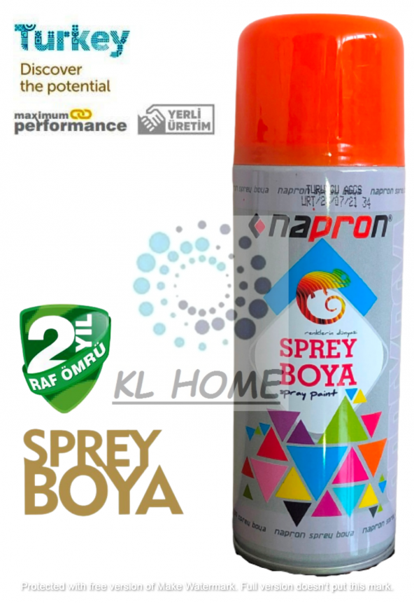 TURUNCU SPREY BOYA 400ML UYGUN BÜYÜK BOY -2YIL RAF ÖMRÜ