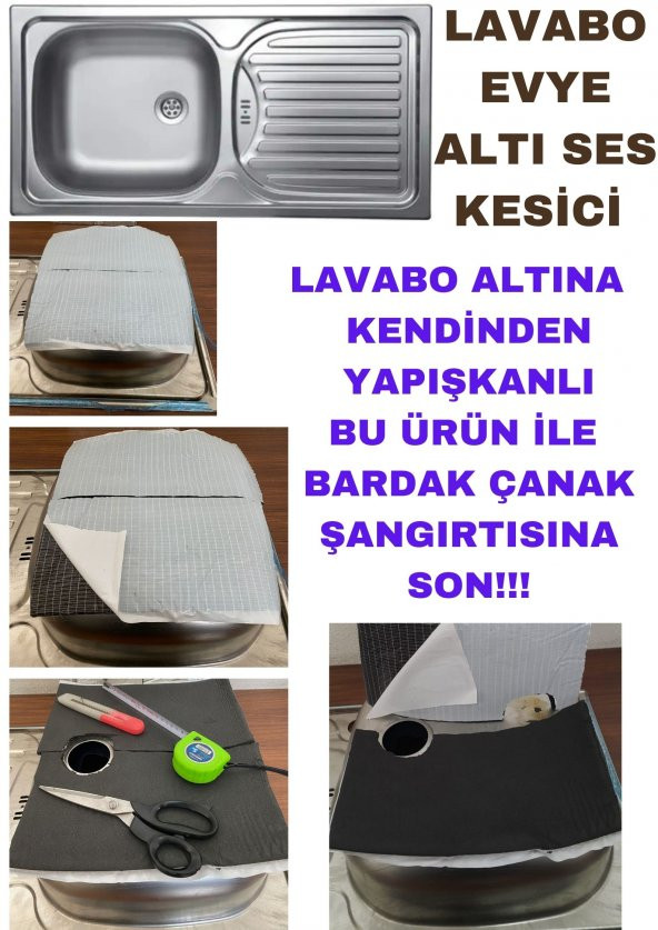 Paslanmaz Lavabo  Evyeler  Altına Ses Kesici Yalıtım Ped  Levha - 30x30cm