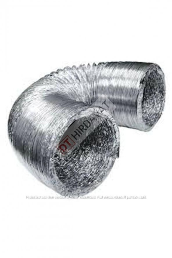 10 Metre Esnek Bükülebilir Davlumbaz Aspiratör Havalandırma Borusu ve Bant  Alü Folyo Bant 10 Metre) - Resim 3