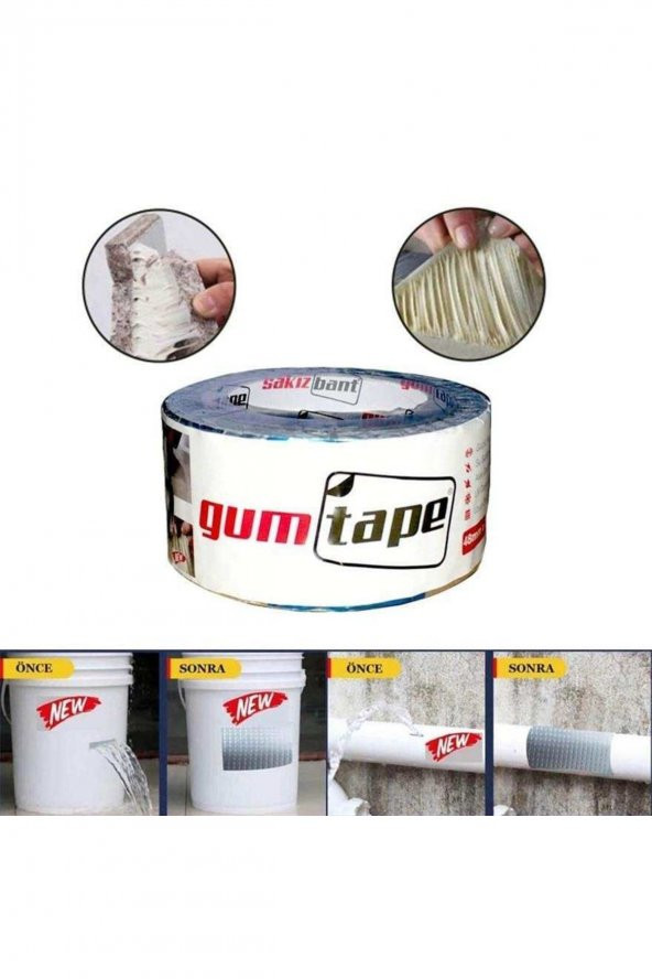 Gum Tape Sakız Bant 48 Mm X 2 Metre Alüminyum Tamir Bandı - Resim 3