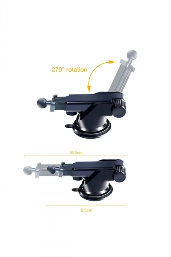 Carub Oto Telefon Tutucu Cama Vantuslu Uzayan Kollu - 4