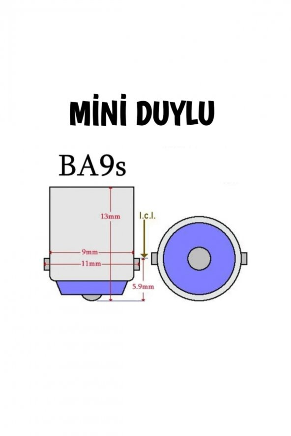 2 Adet Ba9s Led Ampül Mini Duylu Tırnaklı Mercekli 10 Ledli Beyaz(ba15s-stop,sinyal Duylu Değildir) - Resim 3