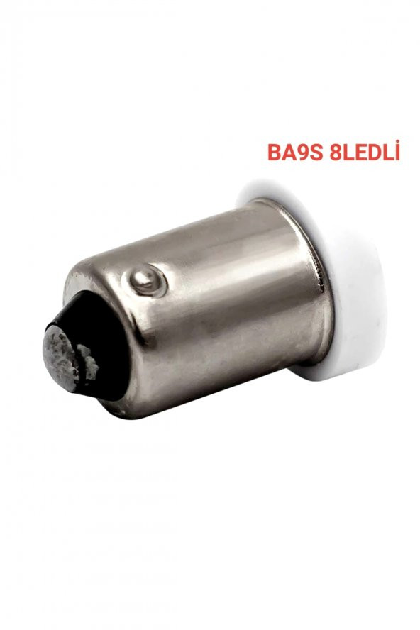 Ba9s Led Uyumlu  Ampul Soket Tipi Ba9s Tırnaklı 8 Ledli Beyaz 12v 2ad Mini Boy - 4