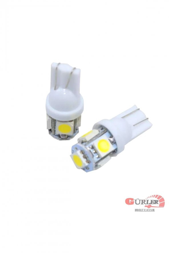 T10 Beyaz 5 Ledli Park Plaka Tavan Led Ampül 2 Adet - 3