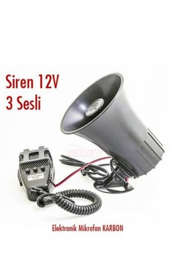 Carub Siren 12v 3 Sesli Elektronik Mikrofon Karbon Br2744001