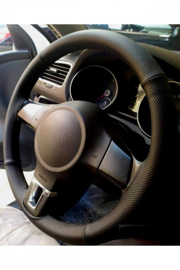 Renault Talisman Uyumlu Dikmeli Direksiyon Kılıfı Noktalı-Soft Siyah