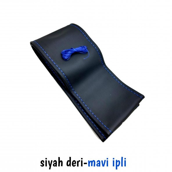 Hunday İ20 Uyumlu Direksiyon Kılıfı Dikmeli Mavi İpli 38×10.CM ürün görseli 1