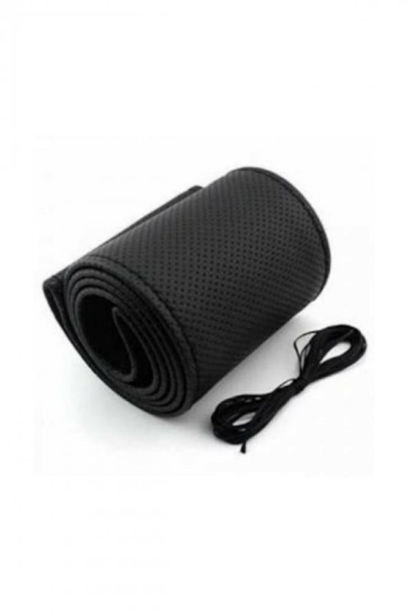 Opel Corsa C (2006-2014) Uyumlu Dikmeli Direksiyon Kılıfı Noktalı Siyah-38×10,5CM - Resim 3