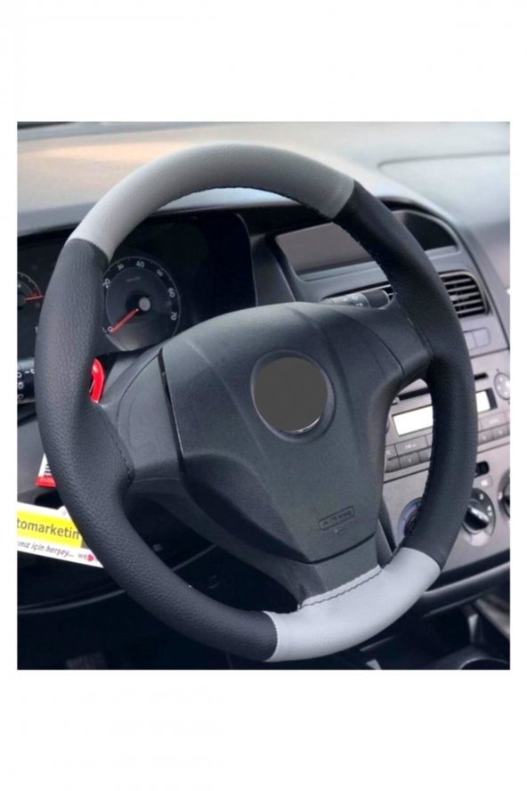 Opel Astra G Dikmeli Direksiyon Kılıfı Iki Renkli Gri-siyah - Resim 2