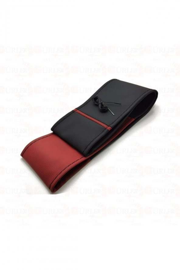 Universal Dikme Deri Direksiyon Kılıfı Iki Renkli Bordo-siyah Esnek Kokusuz Standart (4parçalı) ürün görseli 1