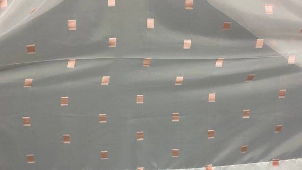 TERGAL PEMBE KARELİ BEYAZ RENK TEK KANAT Hazır Dikilmiş Pileli Fon Perde 300*260 Cm - Resim 11