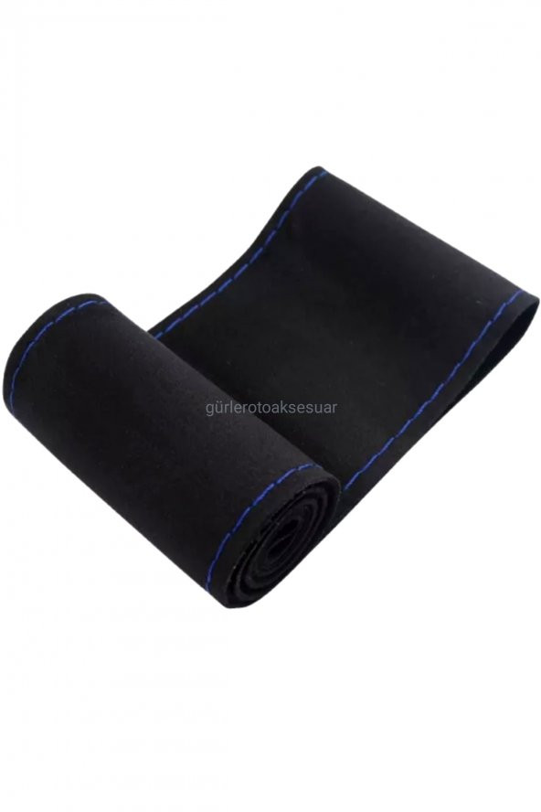 wv Polo 2017 Uyumlu Alkantra Dikmeli Direksiyon Kılıfı Mavi Ipli ürün görseli 1