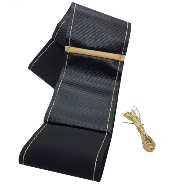 Volkswagen Passat B8-B8,5 Alkantra Dikmeli Direksiyon Kılıfı Alcantara Karbon Bej Yüzüklü